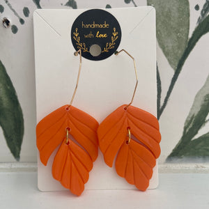Orange Floral 2-piece Leaves