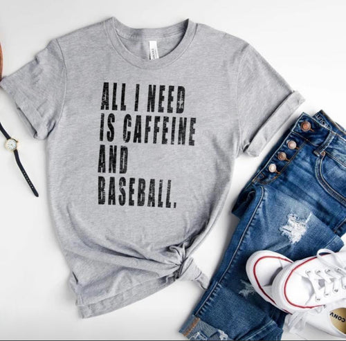 Caffeine & Baseball Tee